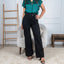 Jeans Wide Leg Double Button - Negro