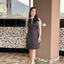 Vestido Button Detail - Negro