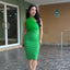 Vestido Asymmetric Ruffle - Verde Claro