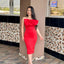 Vestido Tone Bow - Rojo