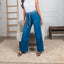 Jeans Wide Leg Shimmer Belt - Denim