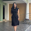 Vestido con Volantes en Cuello y Hombros - Negro