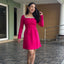 Vestido Cuello con Detalle Brillante - Rosado