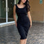Vestido Ribbed Matte - Negro