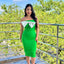 Vestido Statement Bow - Verde Claro/Blanco