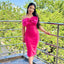 Vestido Tone Bow - Rosado