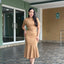 Vestido con Cinturón - Beige