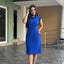 Vestido con Volantes en Cuello y Hombros - Azul