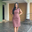 Vestido con Volantes en Cuello y Hombros - Rosado Apagado