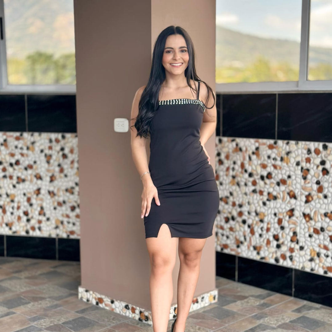 Vestido Spark Trim - Negro Imagen principal del producto