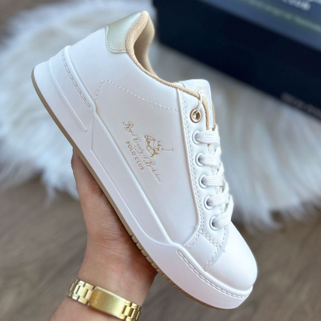 Zapatos Polo Club Signature Court - Blanco/Dorado Imagen principal del producto