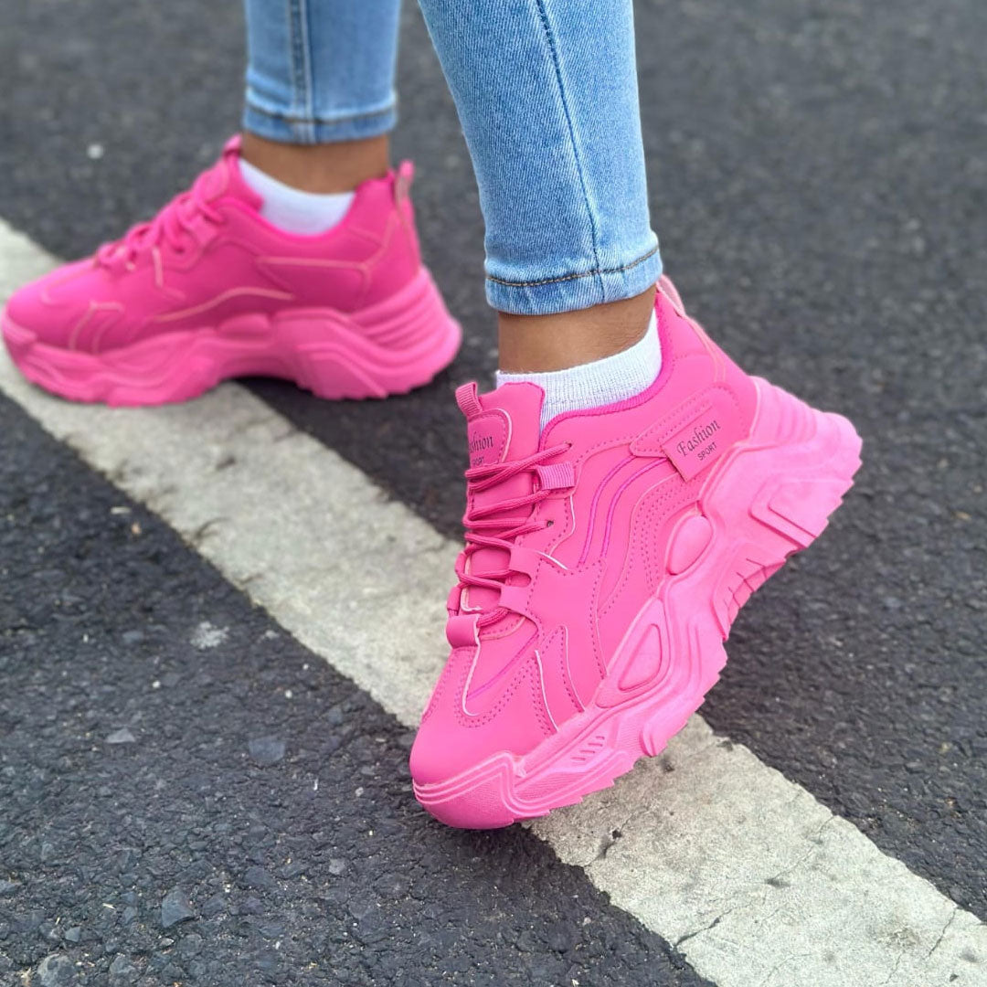 Zapatos Fashion Sport Curve Tag - Rosado
