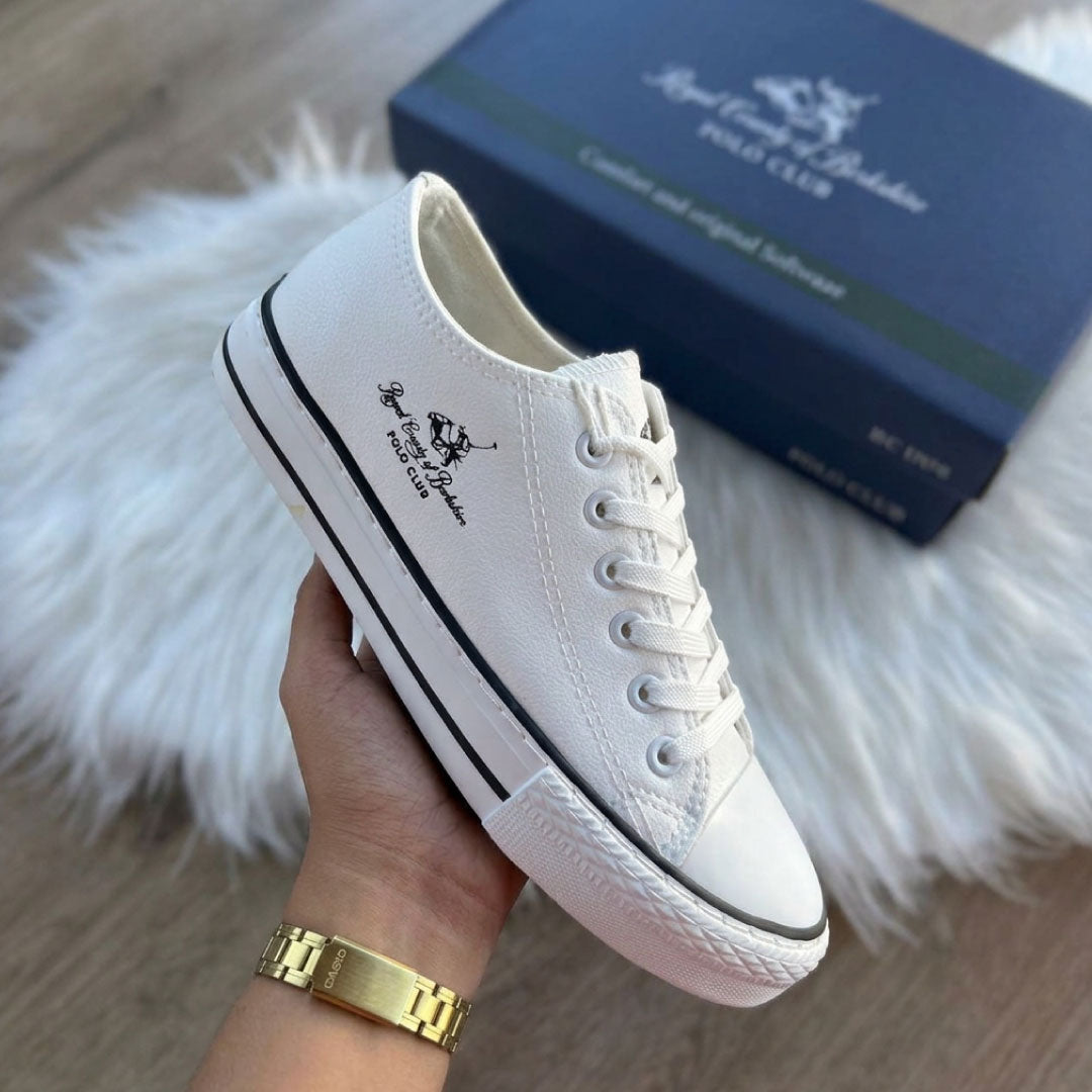 Zapatos Polo Club Black Line - Blanco/Negro