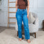 Jeans Wide Leg Vertical Seam - Denim Claro