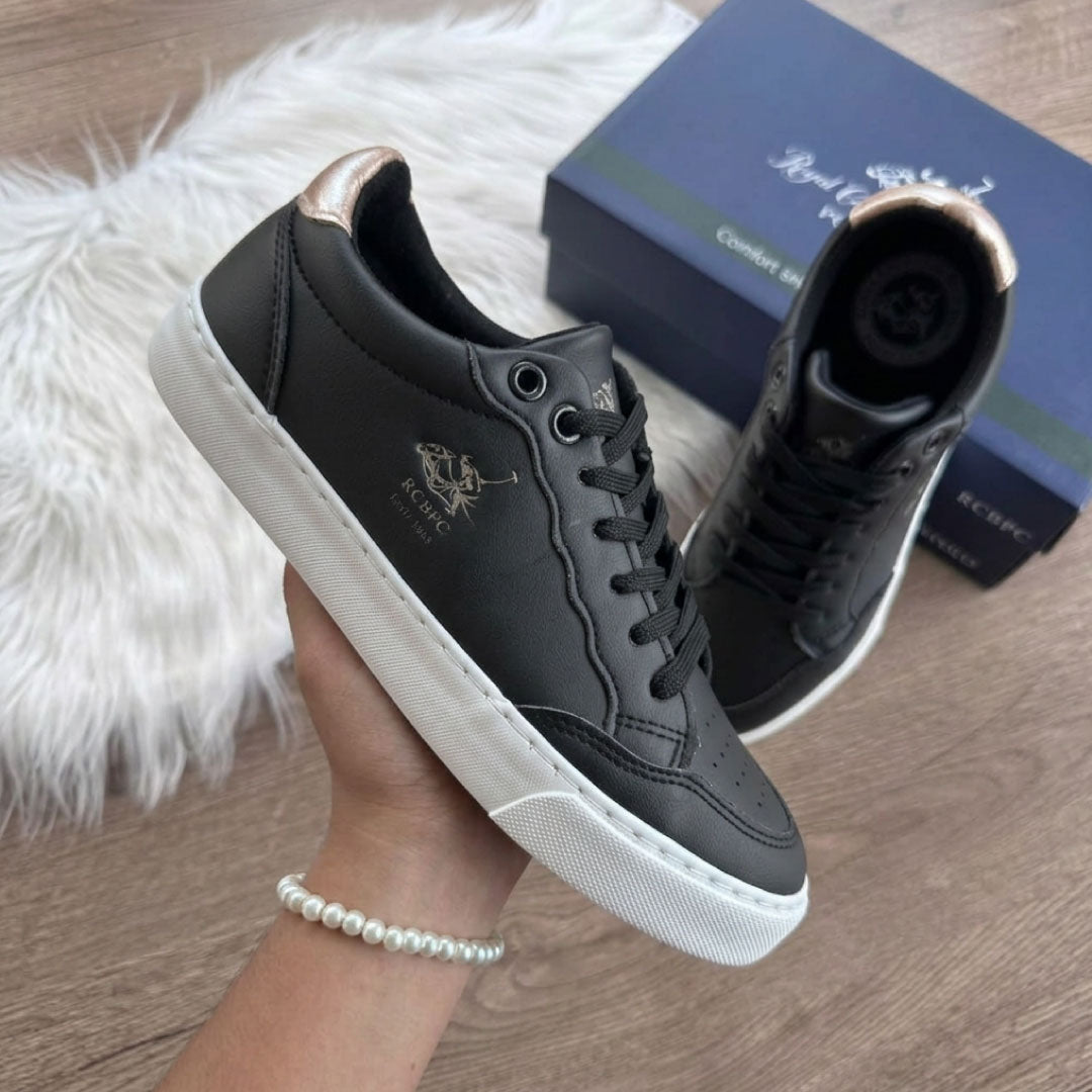 Zapatos Polo Club Metallic Crest - Negro/Plateado
