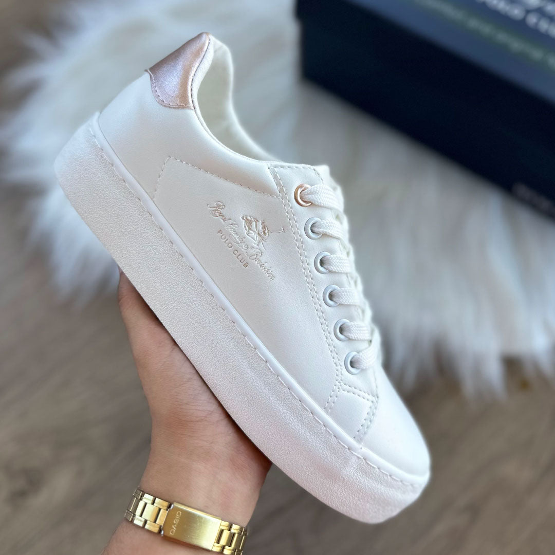 Zapatos Polo Club Silver Platform - Blanco/Plateado