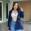 Blazer Sastre con Botones Dorados - Azul Oscuro