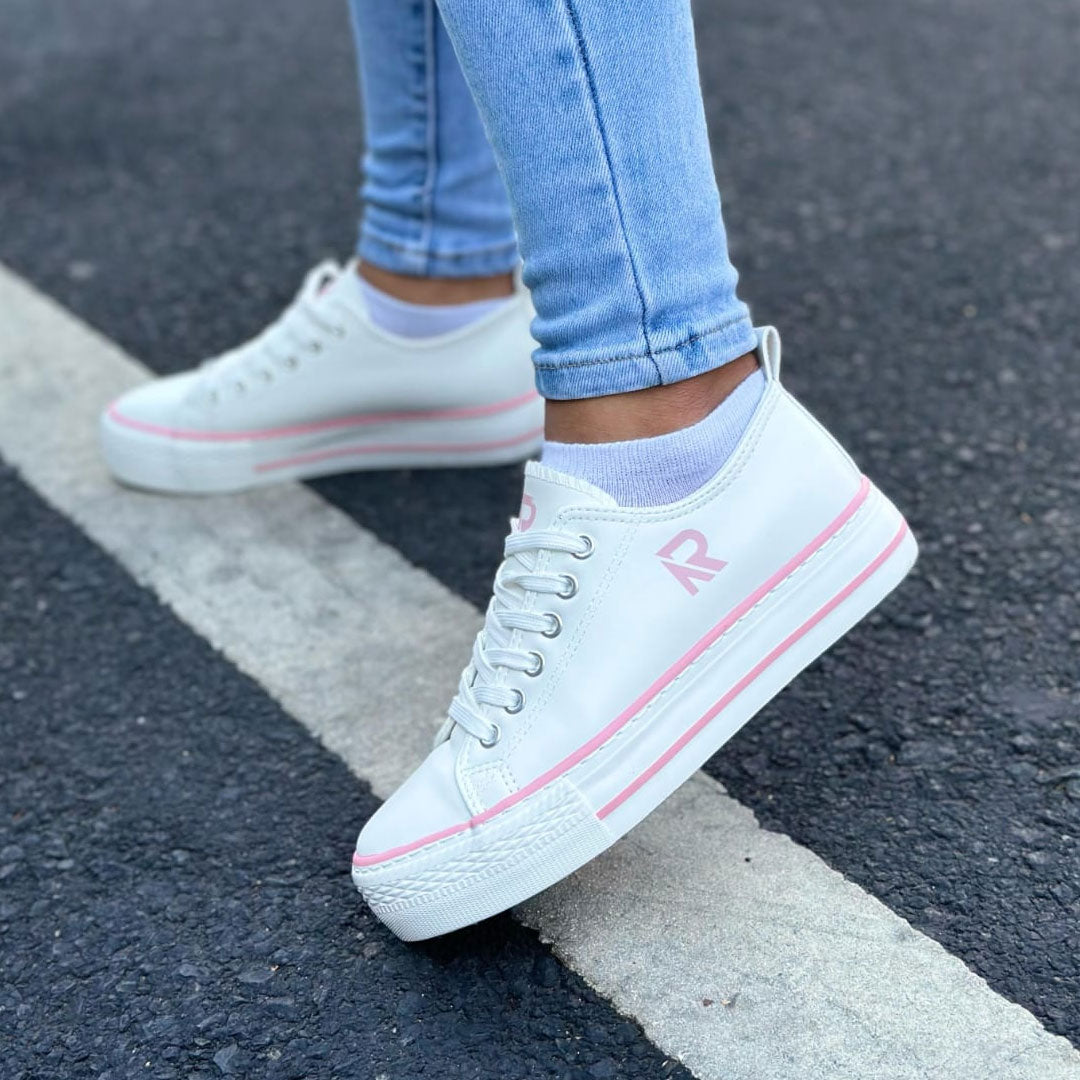 Zapatos Rubinos Plataforma Line - Blanco/Rosado Imagen principal del producto