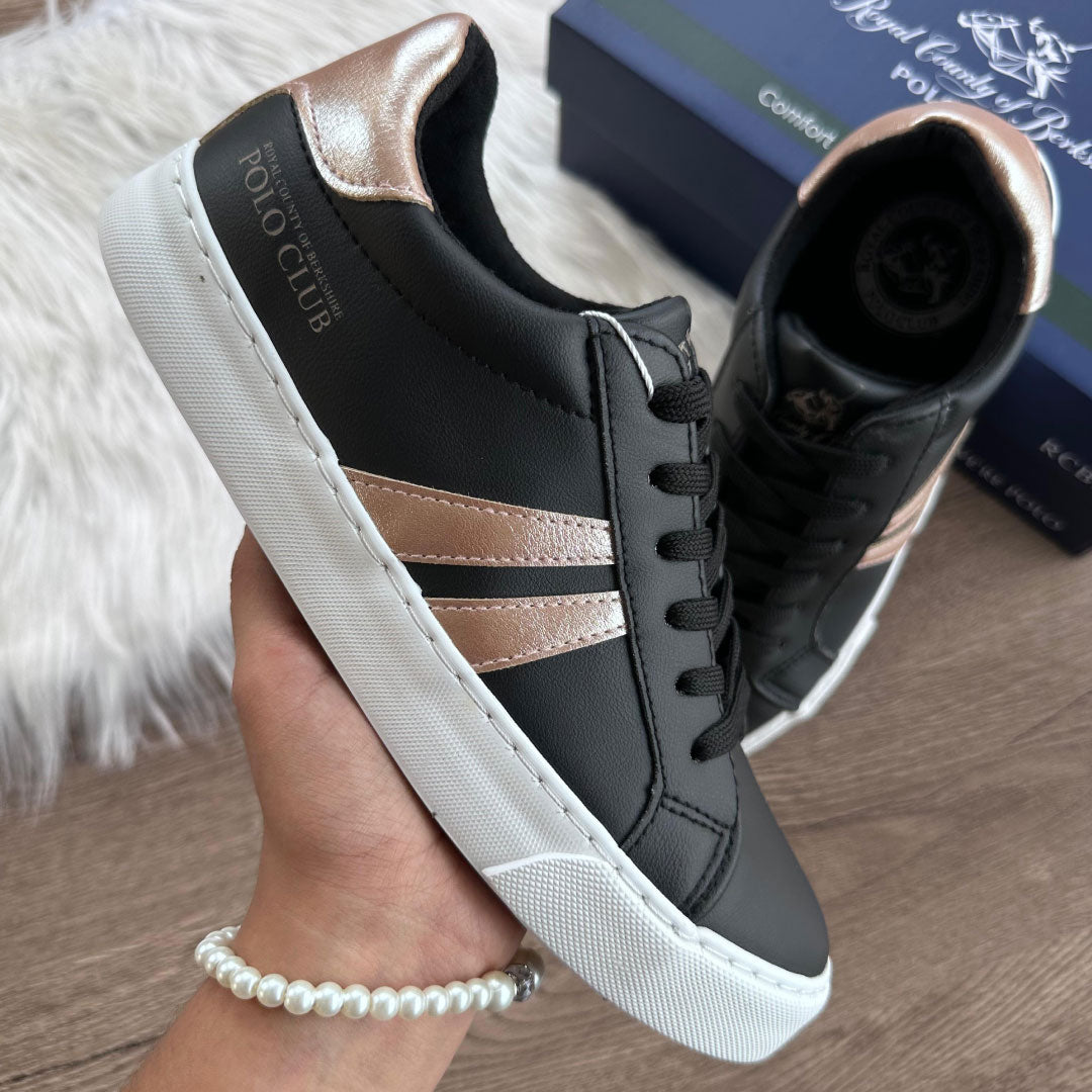 Zapatos Polo Club Metallic Stripe - Negro/Dorado Imagen principal del producto