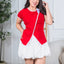 Blusa Acanalada Bow Trim - Rojo