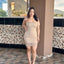 Vestido Shimmer Overlay - Beige Claro