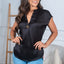 Blusa Satinada Corte Holgado - Negro