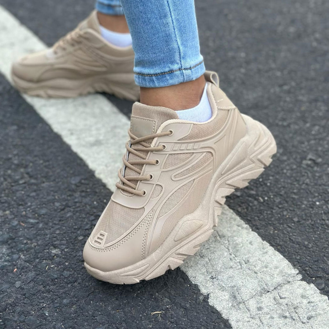 Zapatos Fashion Sport Wave Runner - Beige Claro