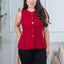 Blusa Formal Peplum Botones Dorados - Rojo