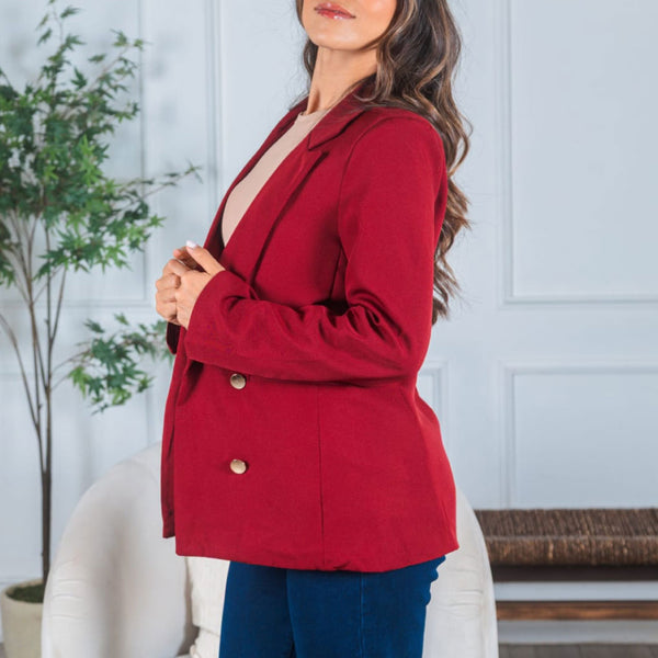 Blazer Sastre con Botones Dorados - Ocre